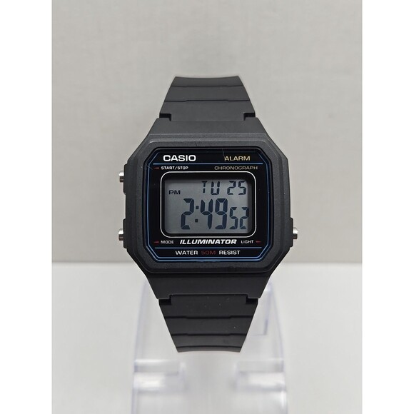 Casio W217H Illuminator Digital Watch 50M WR Alarm Chronograph Resin New Battery - Picture 1 of 11